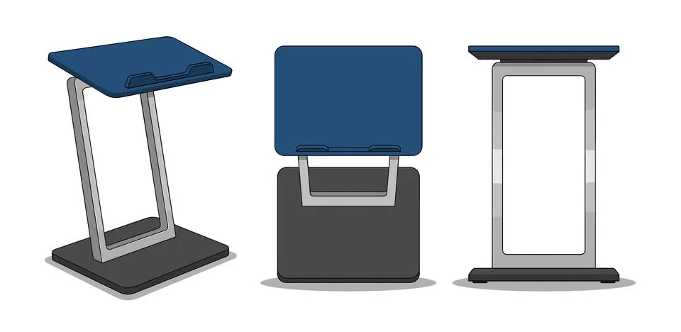 Office Document Scanner Stand Stock Illustration