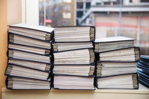 Office document stacks Stock Photos