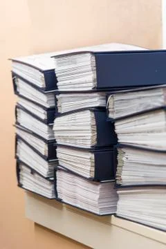 Office document stacks Stock Photos