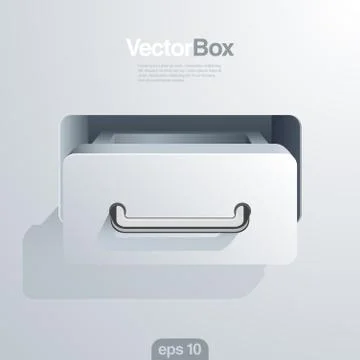 Office document storage box open.  information safe and integrated data Stock Illustration