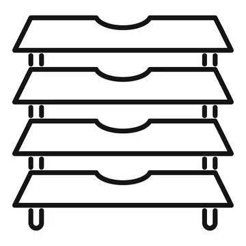 Office document tray organizer being used for storage Stock Illustration
