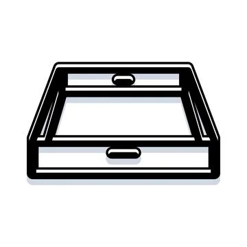 Office document tray organizing papers with flat design Stock Illustration