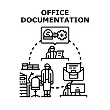 Office documentation process and management concept Stock Illustration