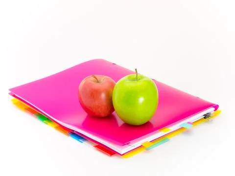 Office Documents and Apples Stock Photos