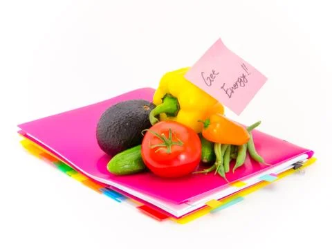 Office Documents and Vegetables; Get Energy Stock Photos
