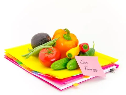 Office Documents and Vegetables; Get Energy Stock Photos