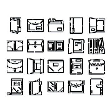 Office documents organizing and archiving folder icons 库存插图