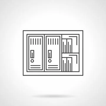 Office documents safe flat line vector icon Stock Illustration