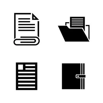 Office Documents. Simple Related Vector Icons Illustrazione stock