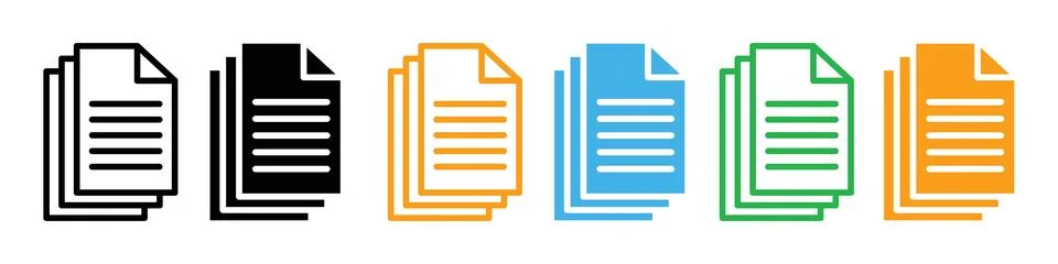 Office Documents Stack Icon Representing Bulk Paperwork and Files Stock Illustration