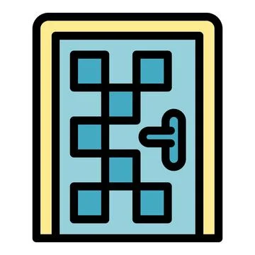 Office door icon vector flat Ilustración de archivo