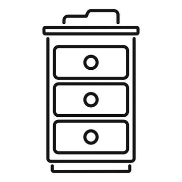 Office drawer icon outline vector. Crm data Stock Illustration