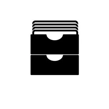 Office Drawer Solid Flat Vector Icon Isolated on White Background Stockillustratie