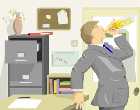 Office drinker Stock Illustration