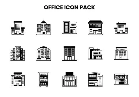 Office DuoTone Bundle Icons Pack Stock Illustration