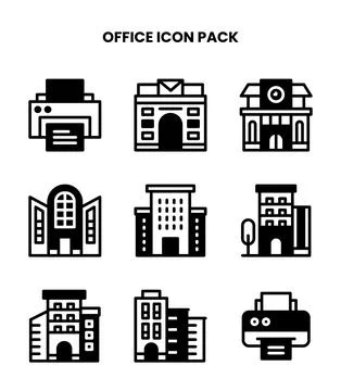 Office DuoTone Graphics Icons Pack Stock Illustration