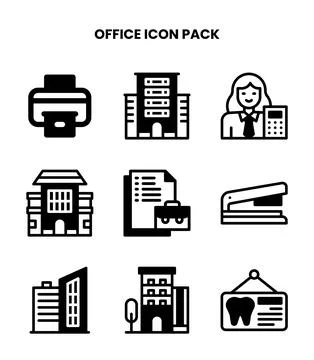 Office DuoTone Icons Pack Stock Illustration
