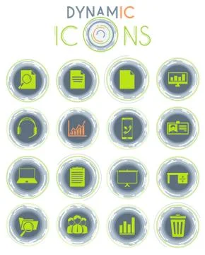 Office dynamic icons Stock Illustration