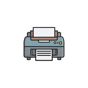 Office efficiency symbol through modern printer icon illustration highlight.. Stock Illustration