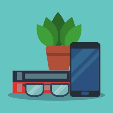 Office elements and technology 库存插图