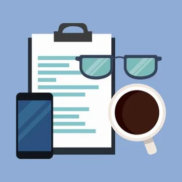 Office elements and technology Stockillustratie