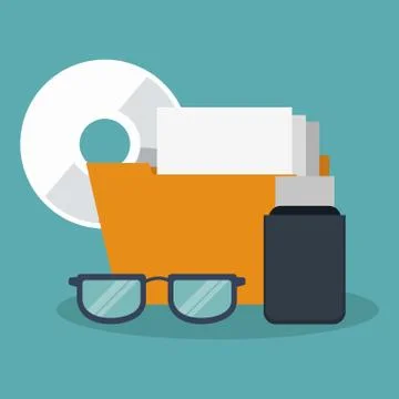 Office elements and technology Illustrazione stock