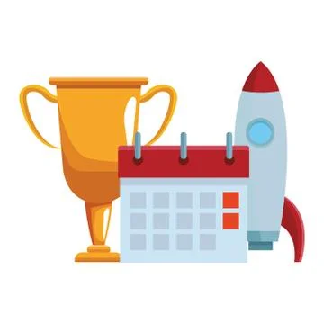 Office elements cartoon Stock Illustration