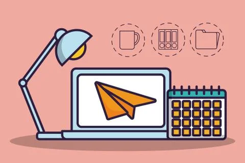 Office elements design 库存插图