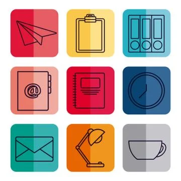 Office elements design 库存插图