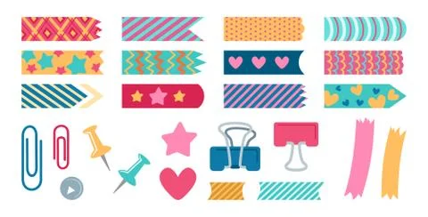 Office elements planning set stationery vector Stock Illustration