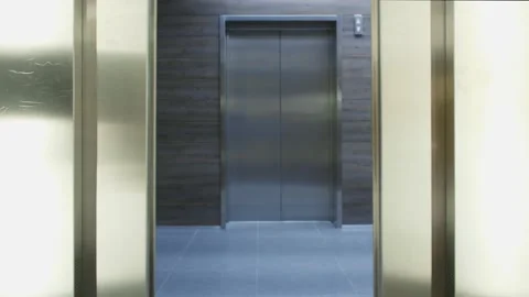 Office elevator doors opens from inside Stock Footage 169074187
