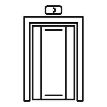 Office elevator icon, outline style Stock Illustration