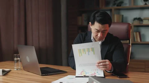 Office employee correcting text using computer at work Stock Footage 246062114
