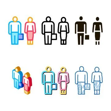 Office employee icon vector outline minimal Stock Illustration