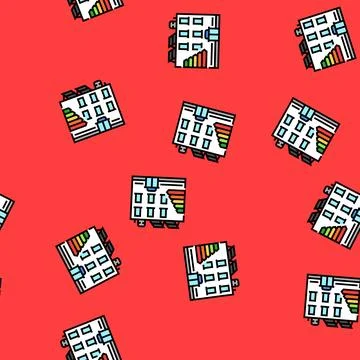 Office energy efficient vector seamless pattern Illustrazione stock