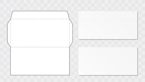 Office Envelope Cut Up Template Stock Illustration