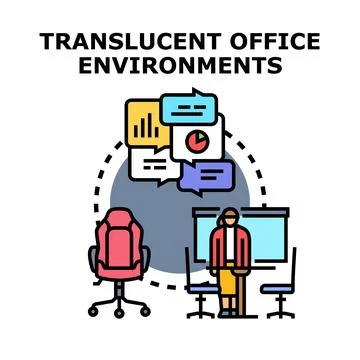 Office environment creating transparent communication and collaboration Stock Illustration