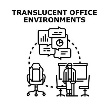 Office environment creating transparent communication and collaboration Stock Illustration