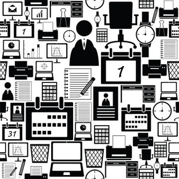 Office equipent seamless pattern background icon. イラスト素材