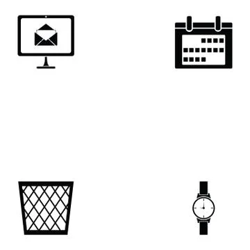 Office equipment icon set Stock Illustration