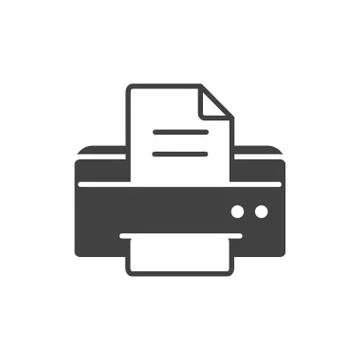 Office equipment paper printer supply silhouette on white background Stock Illustration