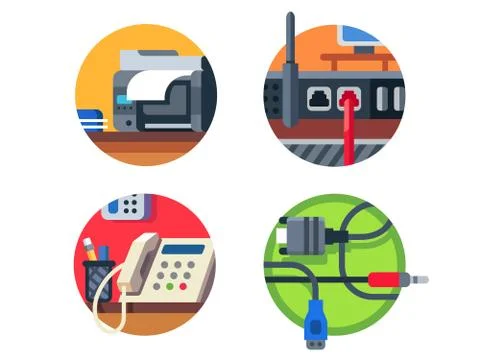 Office equipment set Stock Illustration