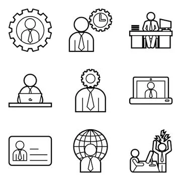 Office Executive Line Illustrazione stock
