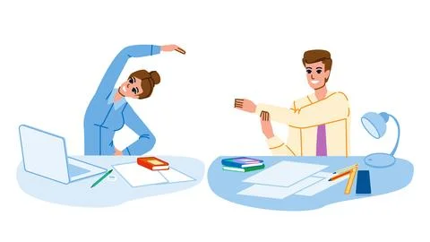 Office exercise vector Stock Illustration