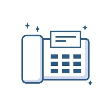 Office fax machine device technology object line style icon Stock Illustration