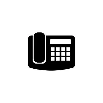 Office Fax Phone Flat Vector Icon Stock Illustration