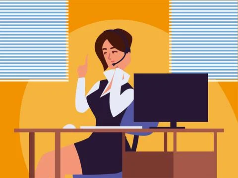 Office female worker assistant Illustrazione stock
