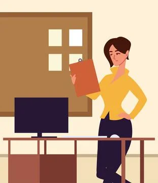Office female worker assistant Illustrazione stock