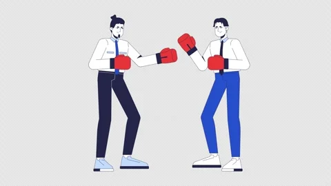 Office fight 2D animation Stock Footage 324949215