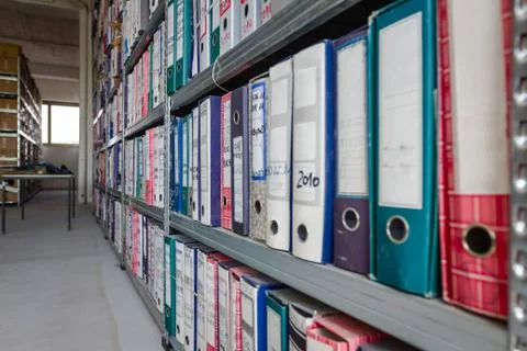 Office file folders, Stack of documents in binders, Bureaucracy 스톡 사진